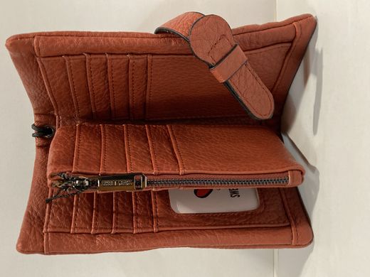 Monedero con cinta exterior Varis Brick Red