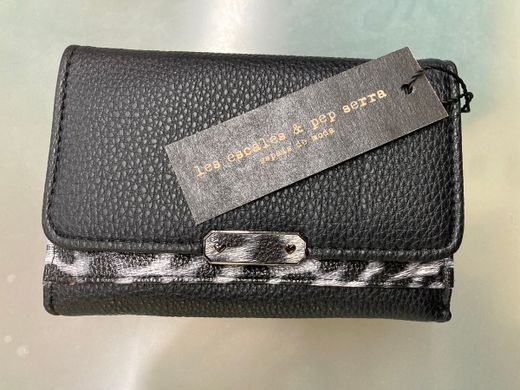 Monedero con detalle animal print Varis Black