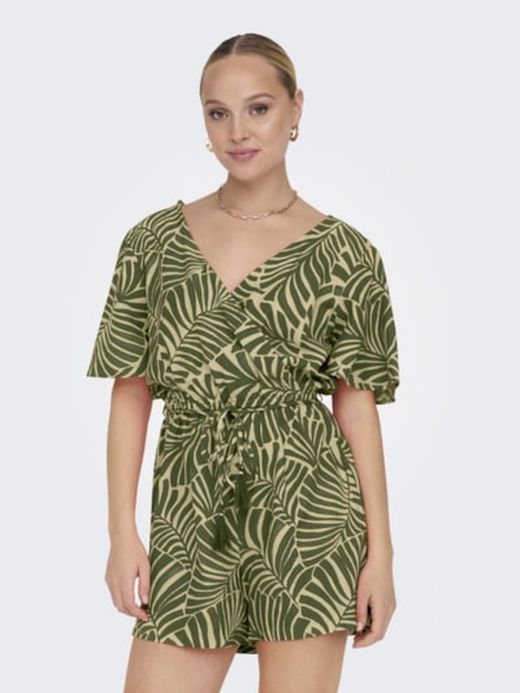 Mono corto con estampado hojas tropicales Only Kalamata