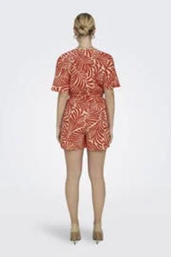 Mono corto con estampado hojas tropicales Only Pureed Pumpkin