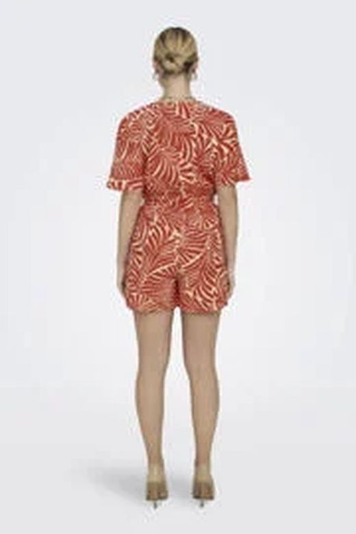 Mono corto con estampado hojas tropicales Only Pureed Pumpkin