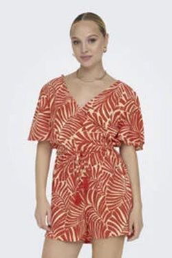 Mono corto con estampado hojas tropicales Only Pureed Pumpkin