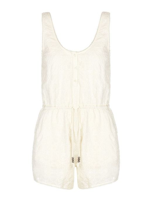 Mono corto de tirantes con bordados Pepe Jeans Off White