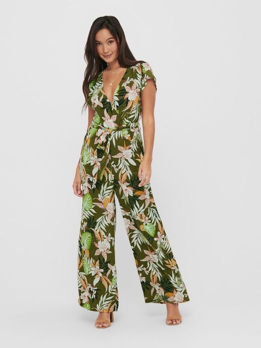 Mono largo con estampado hojas tropicales Only Kalamata