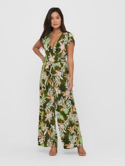 Mono largo con estampado hojas tropicales Only Kalamata
