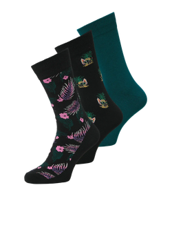 Pack 3 unidades calcetines con dibujo piñas Jack & Jones Deep Teal