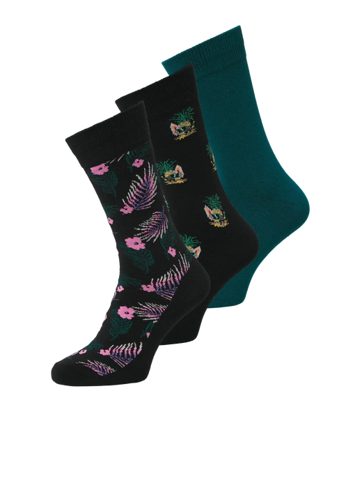 Pack 3 unidades calcetines con dibujo piñas Jack & Jones Deep Teal