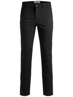 Jack & Jones Schwarze Stretch-Baumwollhose mit französischer Tasche