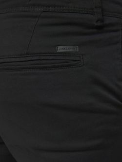 Jack & Jones Schwarze Stretch-Baumwollhose mit französischer Tasche