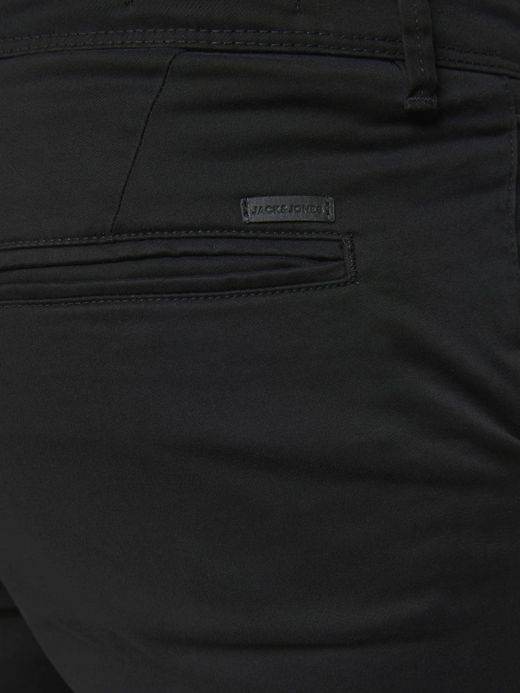 Jack & Jones Schwarze Stretch-Baumwollhose mit französischer Tasche