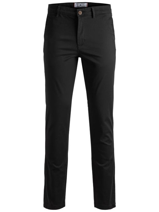 Jack & Jones Schwarze Stretch-Baumwollhose mit französischer Tasche