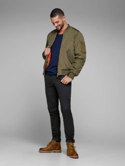Jack & Jones Schwarze Stretch-Baumwollhose mit französischer Tasche