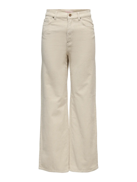 Pantalón 5 bolsillos ancho de pana Only Oatmeal