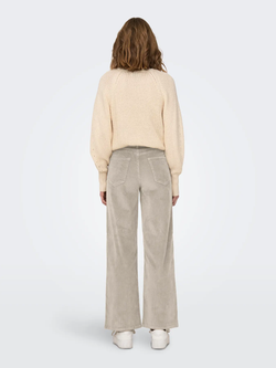 Pantalón 5 bolsillos ancho de pana Only Oatmeal