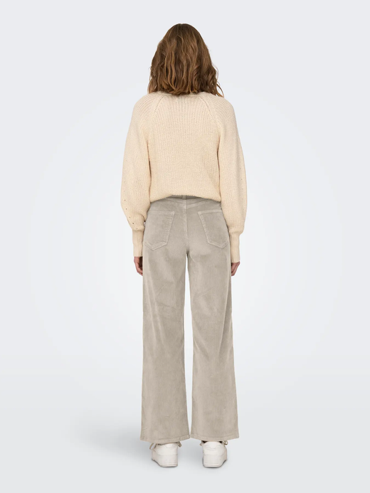 Pantalón 5 bolsillos ancho de pana Only Oatmeal