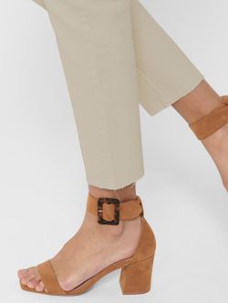 Pantalón 5 bolsillos de cintura alta tobillero Only Ecru