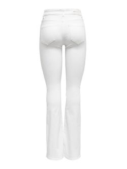 Pantalón 5 bolsillos elástico con campana Only White