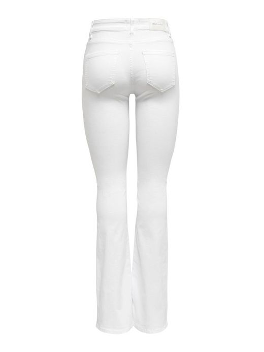 Pantalón 5 bolsillos elástico con campana Only White