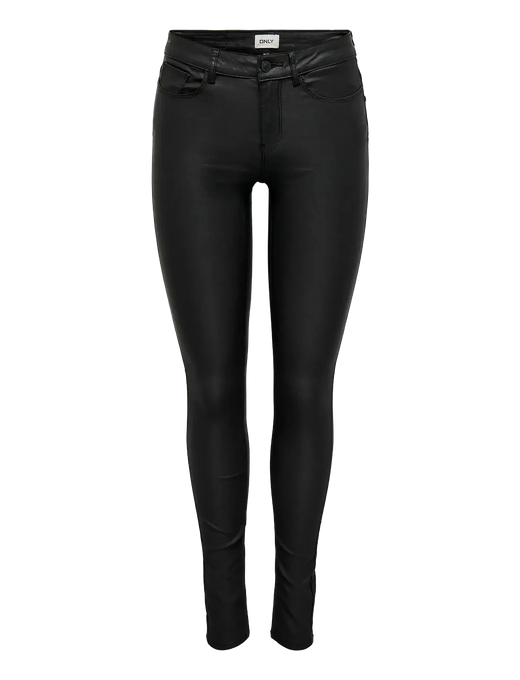 Pantalón 5 bolsillos elástico encerado Only Black