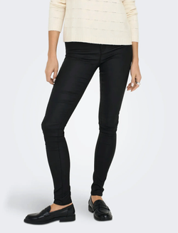 Pantalón 5 bolsillos elástico encerado Only Black