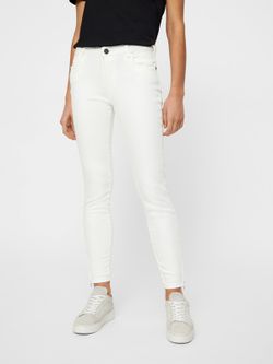 Noisy May Bright White Stretch-Knöchelhose mit 5 Taschen