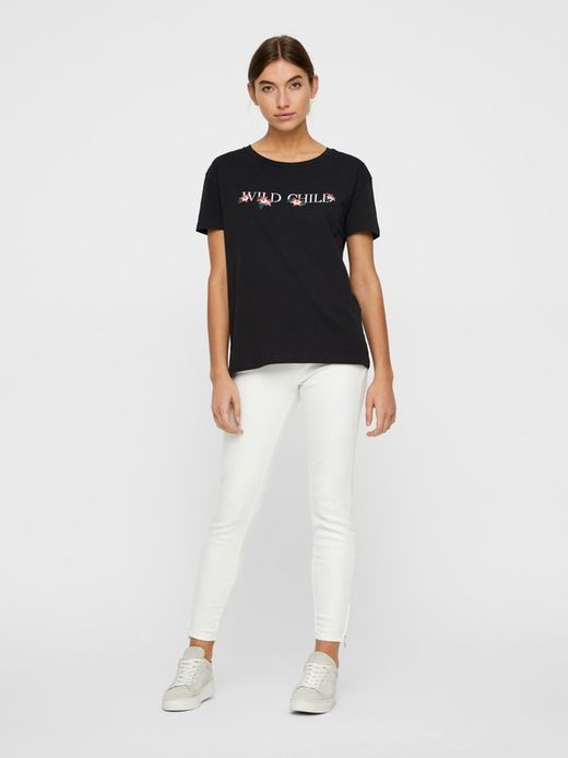 Noisy May Bright White Stretch-Knöchelhose mit 5 Taschen