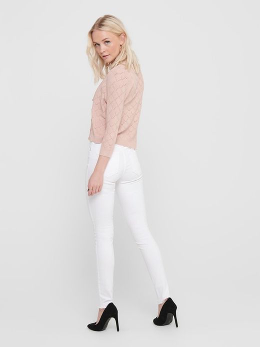 Pantalón 5 bolsillos elástico tobillero Only White