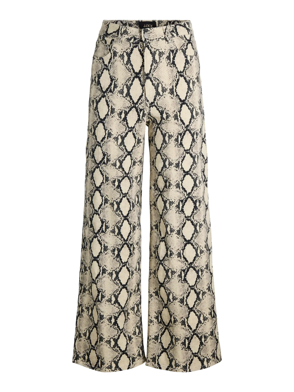 Pantalón 5 bolsillos HW con estampado animal print Jjxx Bone White