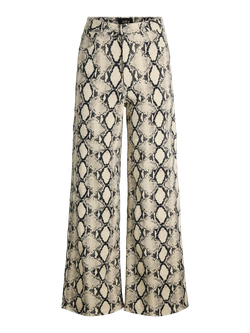 Pantalón 5 bolsillos HW con estampado animal print Jjxx Bone White