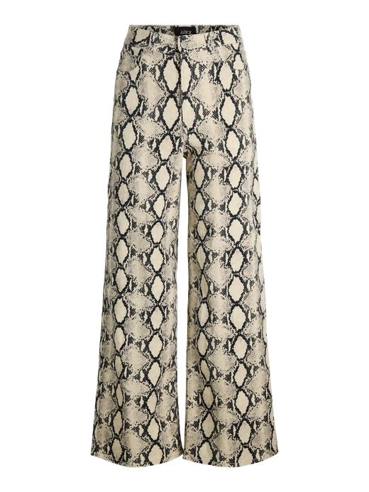 Pantalón 5 bolsillos HW con estampado animal print Jjxx Bone White