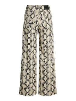 Pantalón 5 bolsillos HW con estampado animal print Jjxx Bone White