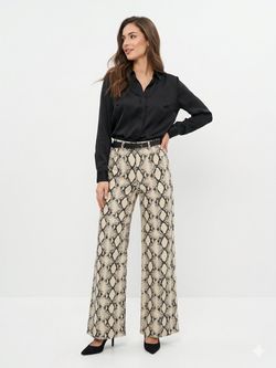 Pantalón 5 bolsillos HW con estampado animal print Jjxx Bone White