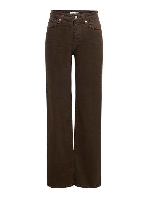 Pantalón 5 bolsillos HW de pierna ancha Only Brown