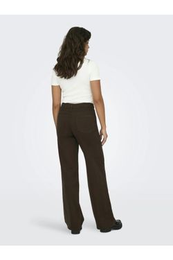 Pantalón 5 bolsillos HW de pierna ancha Only Brown