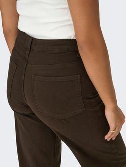 Pantalón 5 bolsillos HW de pierna ancha Only Brown