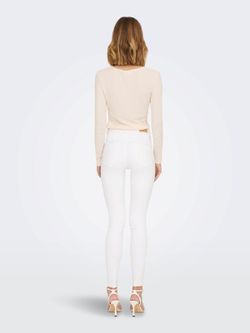 Pantalón 5 bolsillos HW elástico Jdy White