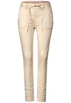 Pantalón 5 bolsillos MW tobillero Street One Beige