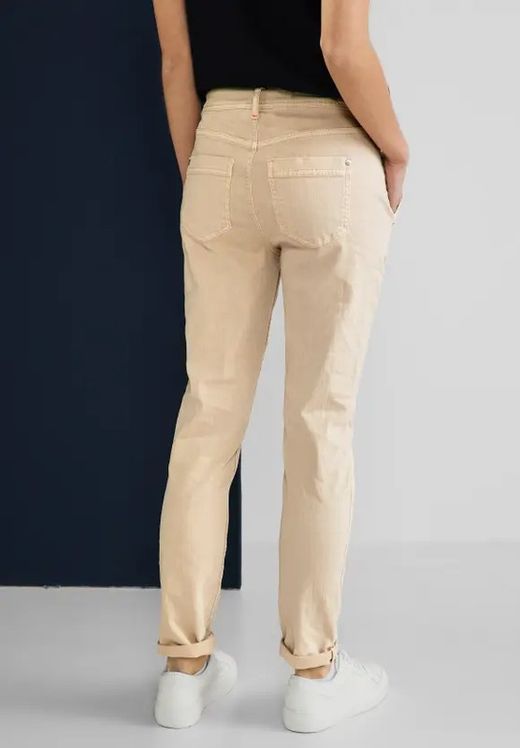 Pantalón 5 bolsillos MW tobillero Street One Beige