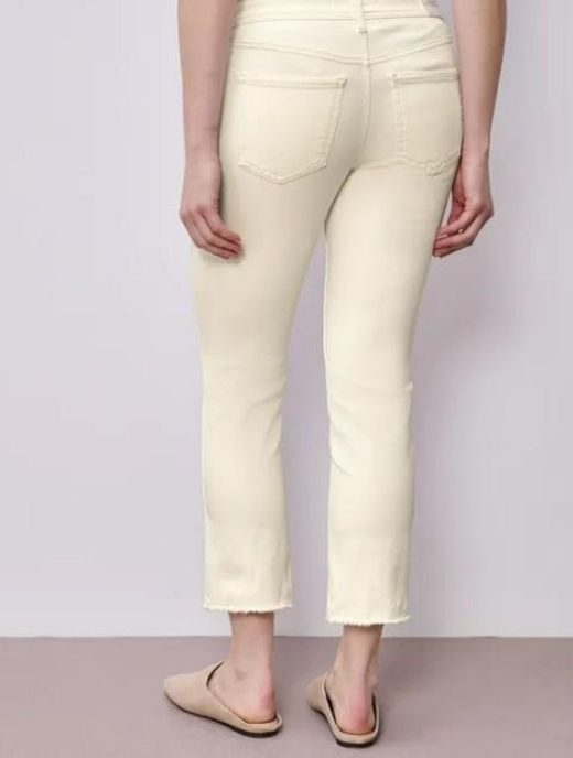 Pantalón 5 bolsillos tobillero con banda Street One Ecru