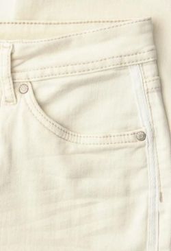 Pantalón 5 bolsillos tobillero con banda Street One Ecru