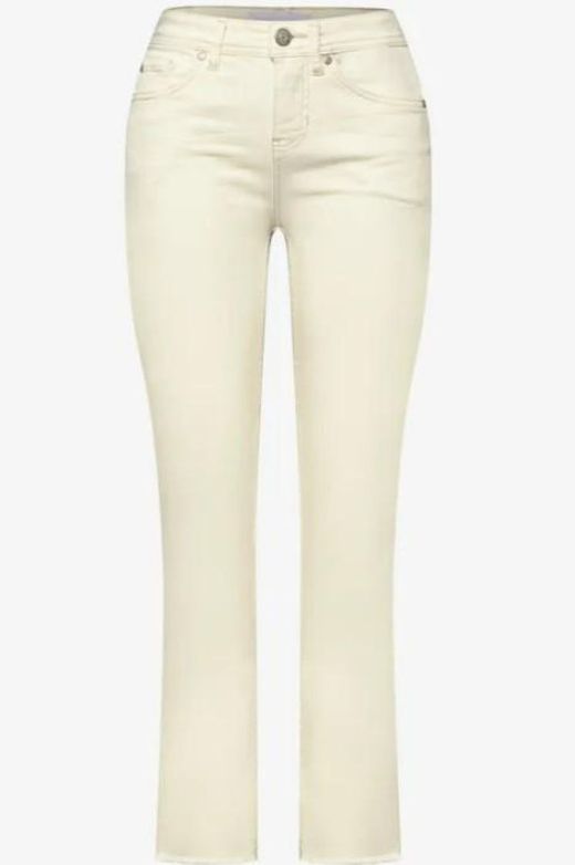 Pantalón 5 bolsillos tobillero con banda Street One Ecru