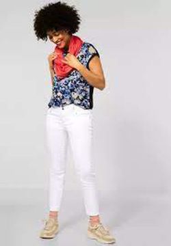 Pantalón 5 bolsillos tobillero Street One White