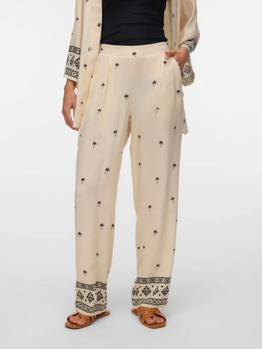 Pantalón 7/8 con dibujo palmeras Vero Moda Birch