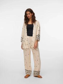 Pantalón 7/8 con dibujo palmeras Vero Moda Birch