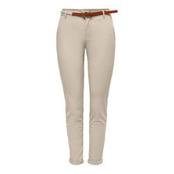 Pantalón algódon con cinturón trenzado Only Tan