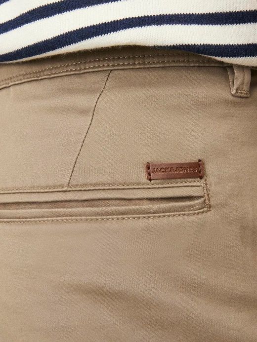 Pantalón algodón elástico con bolsillo francés Jack & Jones Abbey Stone