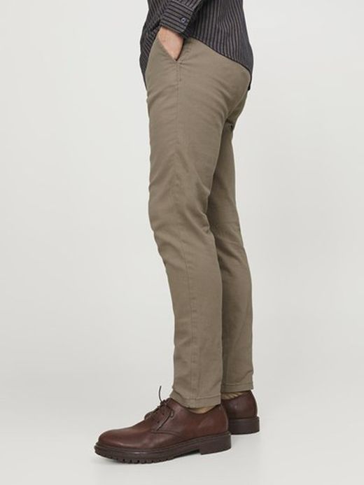 Pantalón algodón elástico con bolsillo francés Jack & Jones Beige