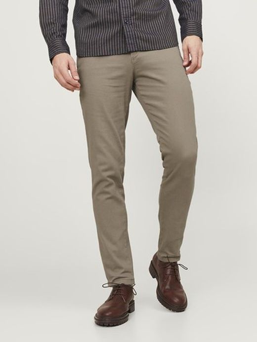 Pantalón algodón elástico con bolsillo francés Jack & Jones Beige