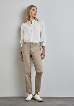 Pantalón algodón elástico Street One Beige