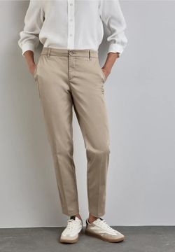 Pantalón algodón elástico Street One Beige